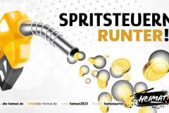 Die Heimat fordert eine Senkung der Spritsteuern zur Entlastung der Bürger.