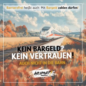 Kein Bargeld, kein Vertrauen. Bargeld in Zügen