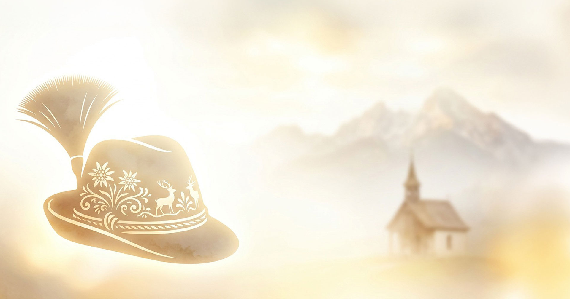 Goldene Grafik von Schloss Neuschwanstein links, im Hintergrund die majestätischen Gipfel der bayerischen Alpen.