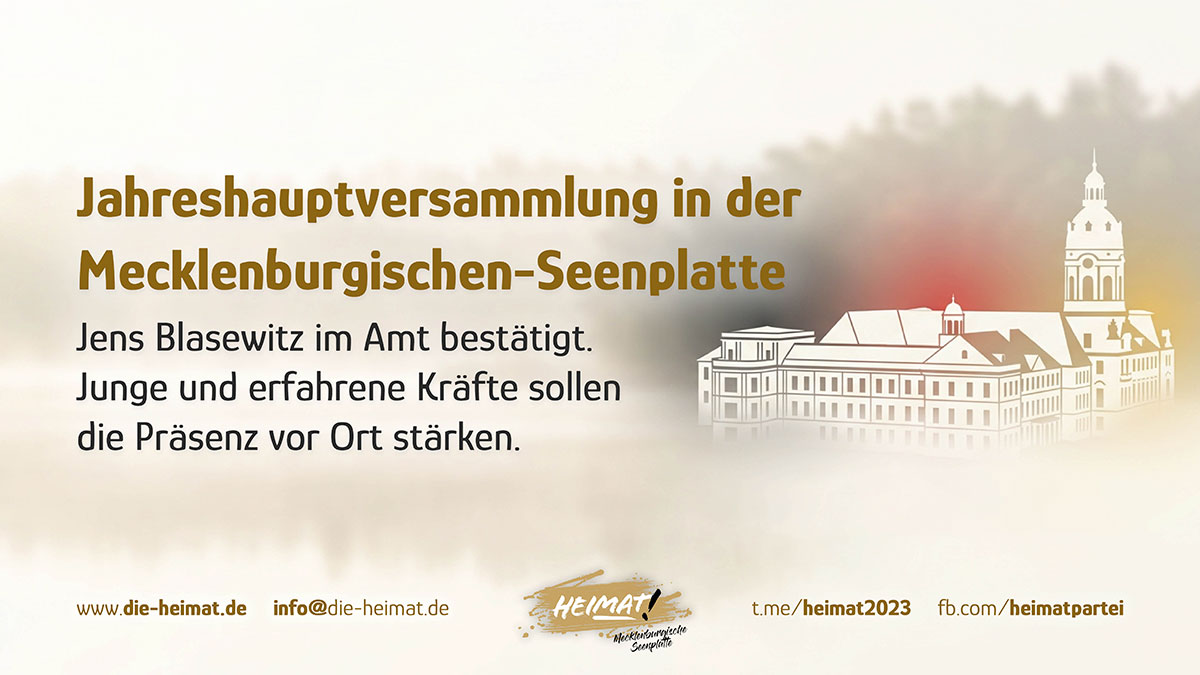 Der neu gewählte Kreisvorstand der HEIMAT Mecklenburgische Seenplatte um Jens Blasewitz in Neubrandenburg.