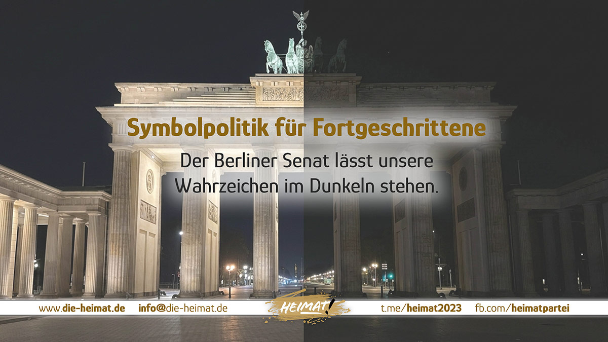 Schutz nationaler Symbole: HEIMAT fordert Licht-An in Berlin