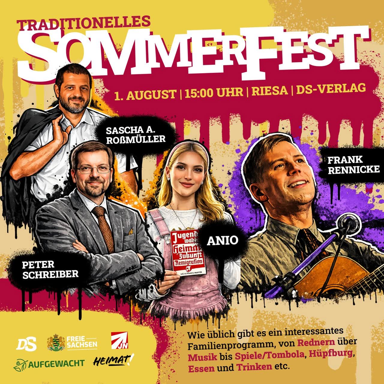 Sommerfest Riesa 2026 – DS-Verlag Plakat Traditionelles Sommerfest Riesa 2026 – Die Heimat Sachsen