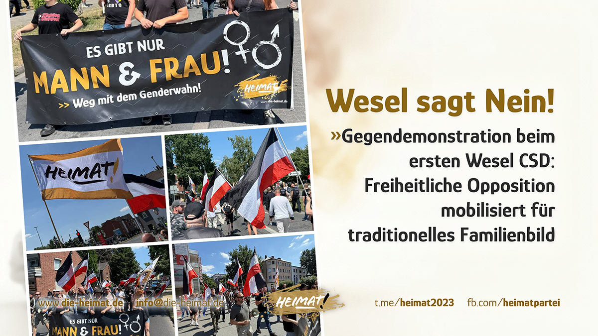 Gegendemonstration beim ersten Wesel CSD: Freiheitliche Opposition mobilisiert für traditionelles Familienbild
