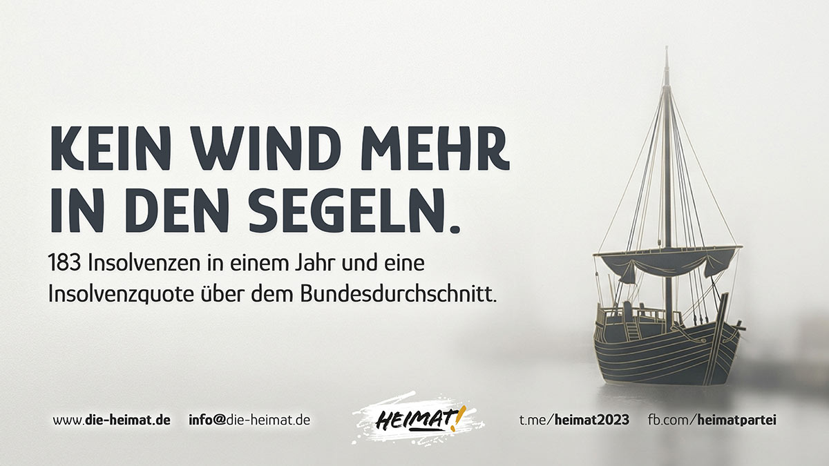 Stillgelegte Hansekogge mit eingeholtem Segel im HEIMAT-Goldstil, Symbolbild für die wirtschaftliche Krise und den Stillstand in der einstigen Hansestadt Bremen.